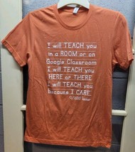 Teacher T Shirt Size M Womens~I Will Teach In A Room~Orange~Back To School - £8.41 GBP