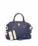 Anne Klein Triple Compartment Navy Satchel HB1800153 - $37.36