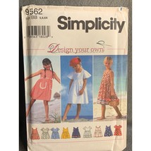 Simplicity Girl&#39;s Dress Sewing Pattern Sz 5-6X 9562 - Uncut - $9.89