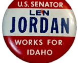 Vtg 1966 Pinback Bottone Len Jordan per Stati Uniti Senator Fabbrica per... - $11.23