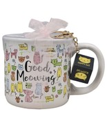 Cat Mug &quot;Good Meowing&quot; Coffee Mug with Cube Keychain - £11.77 GBP