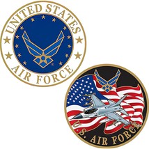 Air Force Military Branch Challenge Coin - Colorized with Raised Details - £10.94 GBP