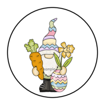 30 EASTER ENVELOPE SEALS LABELS STICKERS 1.5&quot; ROUND GNOME EGG DAFFODIL F... - £5.91 GBP