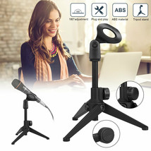 Universal Adjustable Desk Microphone Stand Portable Foldable Tripod MIC Stand US - £13.43 GBP