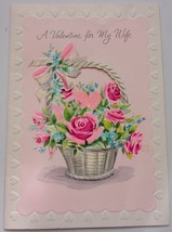 Vintage Gibson A Valentine For My Wife Glitter Embossed Valentines Day C... - $5.99