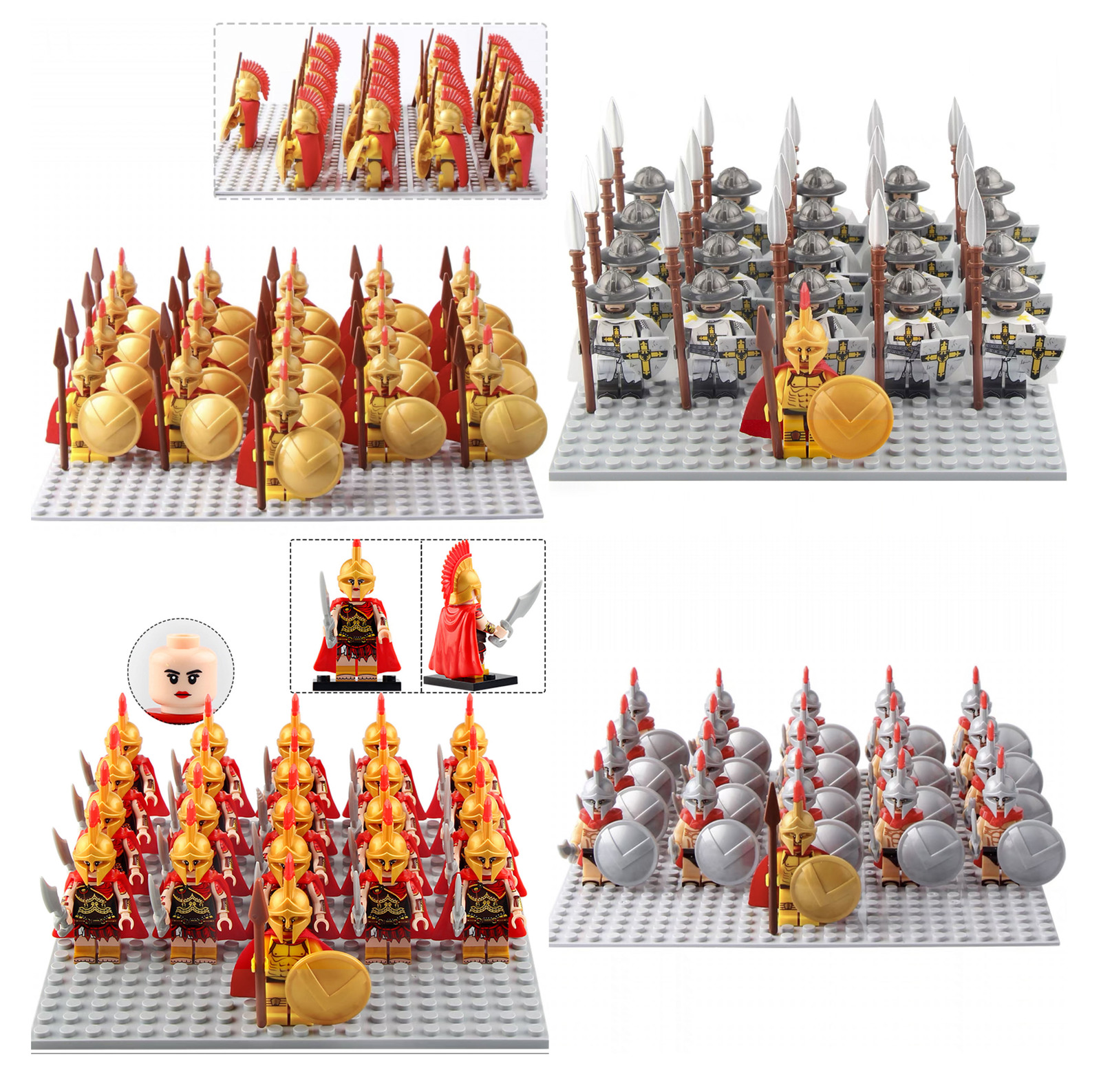 Medieval Teutonic Knights Spartan Warrior Custom 21pcs Minifigures Lot