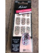 Kiss Nail Dress Stickers Art Wrap Jeweled Strips Design Marabou leopard ... - £3.98 GBP