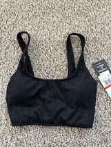 Salt + Cove Junior&#39;s Ribbed Long Line Bikini Top Black Size X-Small Ligh... - $181.79 MXN
