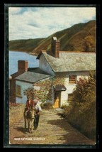 Vintage Postcard Rose Cottage Clovelly Salmon Series 1959 Bath Somerset Cancel - £10.27 GBP