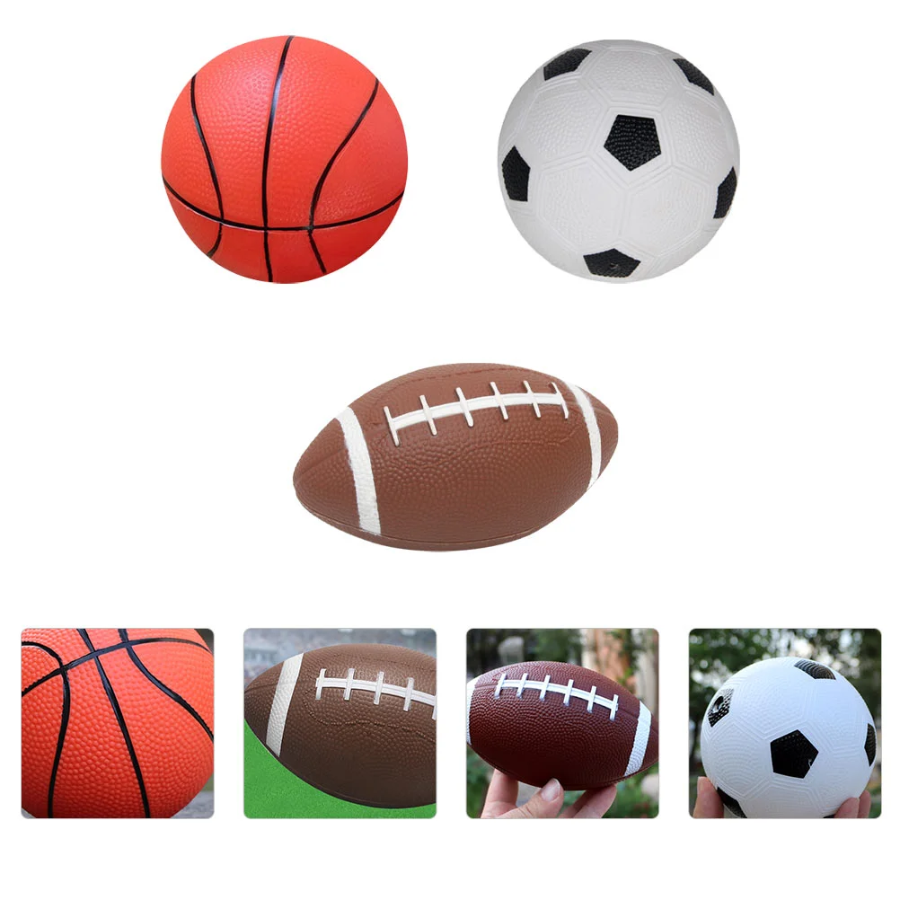 1 Set/3pcs Child Inflatable Ball Toy Child Football Kid Basketball Kids Rugby - £12.40 GBP