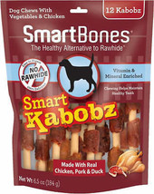 Smartbones Smart Kabobz Triple Meat Rawhide-Free Dog Chew with Real Chicken, Bee - £8.51 GBP+