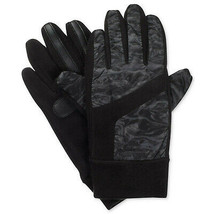 ISOTONER Black Gray Mixed Media Fleece smartDRI smarTouch Tech Gloves S M - £20.29 GBP