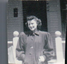 Vintage Girl Near Fence Posts 1943 Small Snapshot - $18.81 MXN