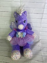 Build A Bear Purple Stardust Unicorn Plush Confetti Sparkle Sprinkles St... - $12.47