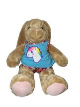 Build A Bear Pawlette Bunny Rabbit Shorts Unicorn Shirt Retired Easter 15&quot; - £8.03 GBP