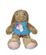 Build A Bear Pawlette Bunny Rabbit Shorts Unicorn Shirt Retired Easter 15&quot; - £7.82 GBP