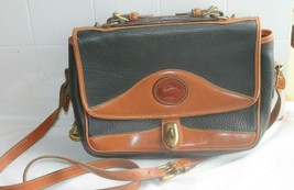 Vintage Dooney &amp; Bourke All Weather Leather Black Turn Lock Crossbody Bag - £65.90 GBP