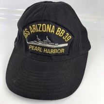 USS Arizona BB39 Pearl Harbor Adjustable Blue Patch Cap Hat Made USA VTG - £7.50 GBP