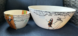 Nightmare Before Christmas Serving Bowl 4 Bowls Halloween Jack Sally Spiderwebs - £36.75 GBP