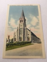 Vintage Postcard Unposted Linen St Augustine’s Catholic Church Augusta ME - £1.87 GBP