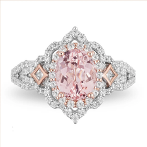Enchanted Disney Aurora Ring Pink Oval Ct Simulated Diamond Ring Engagement Ring - £99.12 GBP