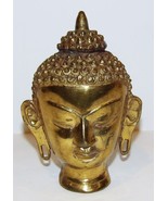 WONDERFUL VINTAGE BRASS BUDDHA HEAD 5 7/8&quot; STATUE ~MARKED INDIA~ - €47,28 EUR