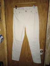 Talbots Flawless Denim Jeans White Slim Ankle Stretch Size 8 32x26 99% Cotton - £15.28 GBP