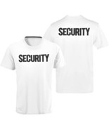 White &amp; Black Security T-Shirt Front Back Print Men&#39;s Tee Staff Event - £10.23 GBP
