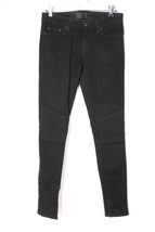 Vince 26 Black 5-Pocket Skinny Moto Cotton Stretch Jeans Ankle Zip - £20.49 GBP