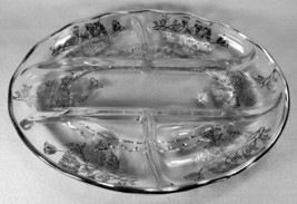 Rare Elegant Silver Overlay Flanders Poppy 5 Part Divided Serving Platter Dish - £8.88 GBP