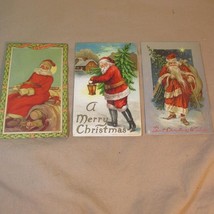 Lot of 3 Antique Santa Postcards: 1906 Robbins, Rotograph, Tuck&#39;s - £24.13 GBP