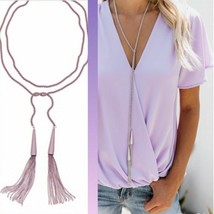 Kendra Scott Phara Necklace Matte Lilac Tassel Lariat New - $129.97