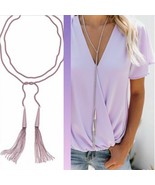 KENDRA SCOTT PHARA NECKLACE MATTE LILAC TASSEL LARIAT new - £43.74 GBP