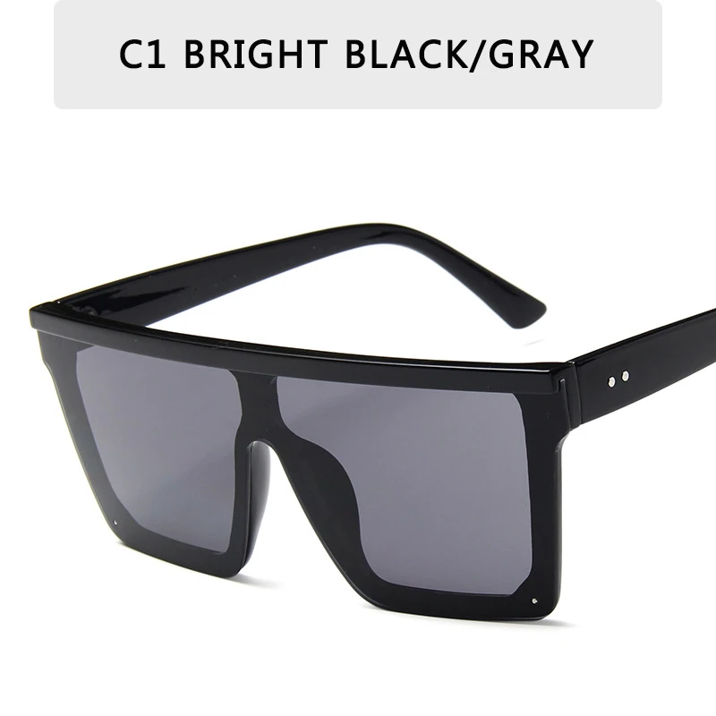 20255 Vintage Male Flat Top gles Men  Black Square Shades UV400 Gradient... - £25.71 GBP