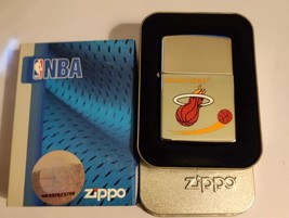 2008 Polished Chrome NBA Miami Heat  Zippo Lighter W/Zippo Torch Insert - £42.77 GBP