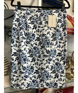 Carolina Herrera Marine/Blanc Jupe Crayon Style #3037GQI Sz 10 Nwt - $265.32