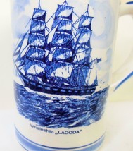 Vintage Delft Stein Tankard Ceramic Hand Painted Holland &quot;Lagonda&quot; - £15.03 GBP