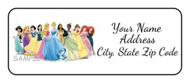30 Personalized Princess Address Labels stickers tags disney favors - £9.47 GBP