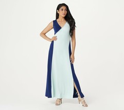 Du Jour Petite Sleeveless Color-Blocked Knit Maxi Dress Navy/Sea Petite ... - £7.46 GBP