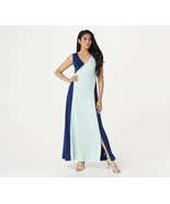 Du Jour Petite Sleeveless Color-Blocked Knit Maxi Dress Navy/Sea Petite ... - $13.02 CAD