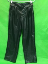 Who What Wear Women&#39;s Black Faux Leather Mid Rise Belted Pants Size 2 NWT - £17.55 GBP