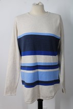 NWT Duluth Trading Co M Beige Blue Stripe Shiftless Tunic Crewneck Sweater - $28.49