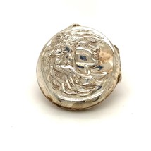 Vintage Signed 925 Sterling Carved Art Nouveau Female Lady Oval Locket Pendant - £51.43 GBP