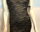 NWT Guess Black &amp; Bronze Sleeveless Scoop Neck Fitted Dress Size 2 - $56.99