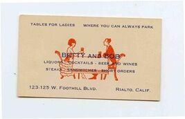 Betty and Bob Business Card Tables for Ladies Foothill Blvd Rialto Calif... - $17.82