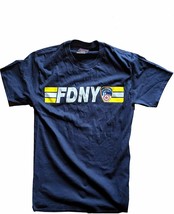 MENS FDNY NAVY KEEP 200 FT BACK FIRE DEPT BLUE NEW YORK CITY OFFICIAL LI... - £15.79 GBP