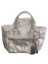 Coach Signature Hampton White Small Tote Bag Purse - £34.30 GBP