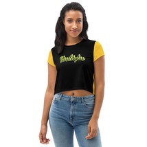 Black and Yellow So sweet crop Shirt Top - £44.21 GBP