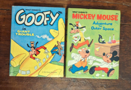 Lot 2 Whitman Big Little Book Walt Disney Mickey Mouse &amp; Goofy 21 22 EUC - £15.08 GBP