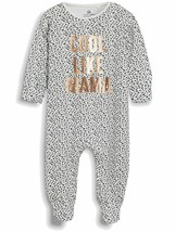 NETT WHITE Baby Girls &#39;Cool Like Mama&#39; Animal Print Sleepsuit - £10.75 GBP